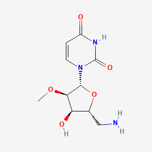 molecular formula C10H15N3O5 B13655958 1-((2R,3R,4R,5R)-5-(Aminomethyl)-4-hydroxy-3-methoxytetrahydrofuran-2-yl)pyrimidine-2,4(1H,3H)-dione 