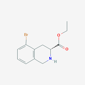 molecular formula C12H14BrNO2 B13655970 (R)-Ethyl 5-bromo-1,2,3,4-tetrahydroisoquinoline-3-carboxylate 