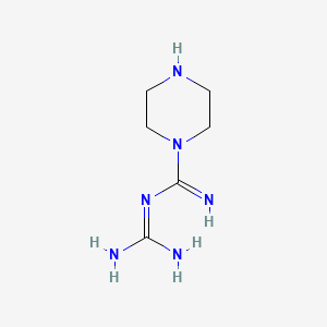 molecular formula C6H14N6 B13655983 N''-(piperazine-1-carboximidoyl)guanidine 