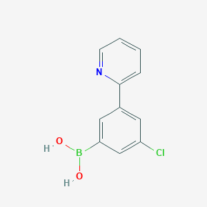 molecular formula C11H9BClNO2 B13655991 3-(Pyridin-2-yl)-5-chlorophenylboronic acid 