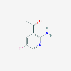 molecular formula C7H7FN2O B13656049 1-(2-Amino-5-fluoropyridin-3-yl)ethanone 