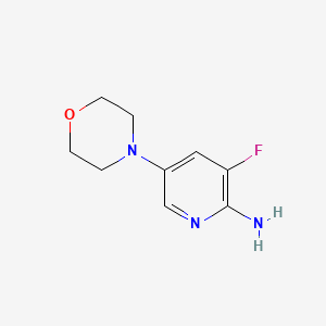 molecular formula C9H12FN3O B13656074 3-Fluoro-5-morpholinopyridin-2-amine 