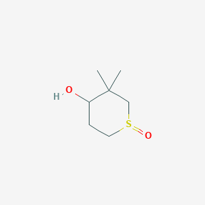 molecular formula C7H14O2S B13656081 4-Hydroxy-3,3-dimethyltetrahydro-2H-thiopyran 1-oxide 