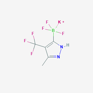 molecular formula C5H4BF6KN2 B13656111 Potassium trifluoro[3-methyl-4-(trifluoromethyl)-1H-pyrazol-5-yl]boranuide 