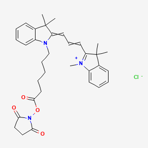 (2,5-Dioxopyrrolidin-1-yl) 6-[3,3-dimethyl-2-[3-(1,3,3-trimethylindol-1-ium-2-yl)prop-2-enylidene]indol-1-yl]hexanoate;chloride