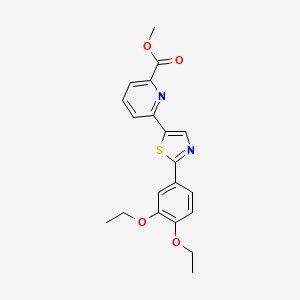 molecular formula C20H20N2O4S B13656131 Methyl 6-(2-(3,4-diethoxyphenyl)thiazol-5-yl)picolinate 