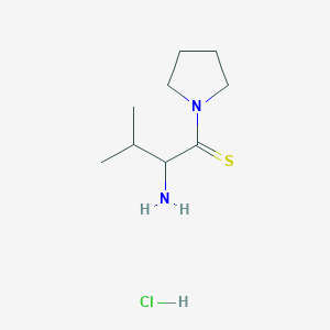 molecular formula C9H19ClN2S B13656143 2-Amino-3-methyl-1-pyrrolidin-1-ylbutane-1-thione;hydrochloride 