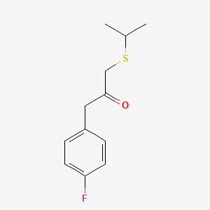 molecular formula C12H15FOS B13656234 1-(4-Fluorophenyl)-3-(isopropylthio)propan-2-one 