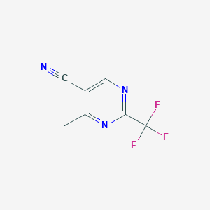 molecular formula C7H4F3N3 B13656246 4-Methyl-2-(trifluoromethyl)pyrimidine-5-carbonitrile 