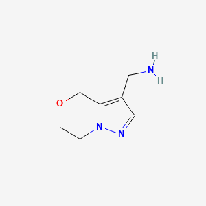 molecular formula C7H11N3O B13656276 (6,7-Dihydro-4H-pyrazolo[5,1-c][1,4]oxazin-3-yl)methanamine 