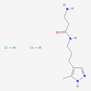 molecular formula C10H20Cl2N4O B13656289 3-amino-N-[3-(5-methyl-1H-pyrazol-4-yl)propyl]propanamide dihydrochloride 