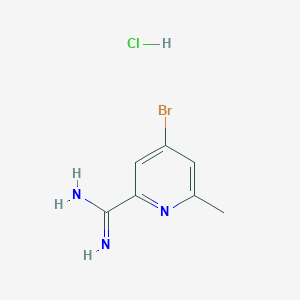 molecular formula C7H9BrClN3 B13656296 4-Bromo-6-methylpicolinimidamide hydrochloride 