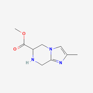 molecular formula C9H13N3O2 B13656353 Methyl 2-methyl-5,6,7,8-tetrahydroimidazo[1,2-a]pyrazine-6-carboxylate 