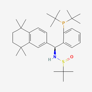 molecular formula C33H52NOPS B13656363 (R)-N-((S)-(2-(Di-tert-butylphosphanyl)phenyl)(5,5,8,8-tetramethyl-5,6,7,8-tetrahydronaphthalen-2-yl)methyl)-2-methylpropane-2-sulfinamide 