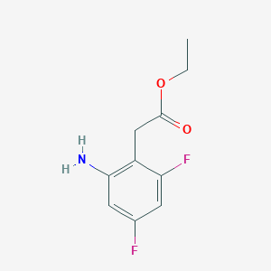 molecular formula C10H11F2NO2 B13656394 Ethyl 2-(2-amino-4,6-difluorophenyl)acetate 