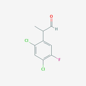 molecular formula C9H7Cl2FO B13656413 2-(2,4-Dichloro-5-fluorophenyl)propanal 