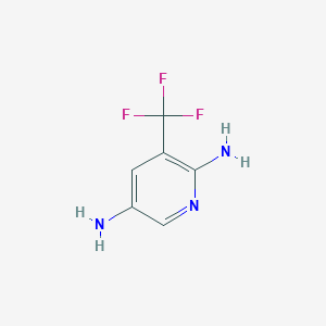 molecular formula C6H6F3N3 B13656433 3-(Trifluoromethyl)pyridine-2,5-diamine 