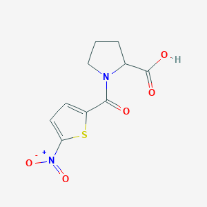 molecular formula C10H10N2O5S B13656434 1-(5-Nitrothiophene-2-carbonyl)pyrrolidine-2-carboxylic acid 