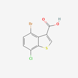 molecular formula C9H4BrClO2S B13656467 4-bromo-7-chloroBenzo[b]thiophene-3-carboxylic acid 