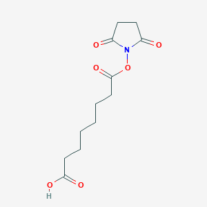 molecular formula C12H17NO6 B13656478 8-((2,5-Dioxopyrrolidin-1-yl)oxy)-8-oxooctanoic acid CAS No. 128746-57-6