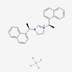 molecular formula C27H27BF4N2 B13656494 1,3-Bis((R)-1-(naphthalen-1-yl)ethyl)-4,5-dihydro-1H-imidazol-3-ium tetrafluoroborate 