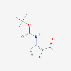 molecular formula C11H15NO4 B13656533 tert-Butyl (2-acetylfuran-3-yl)carbamate 