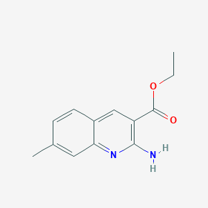 molecular formula C13H14N2O2 B13656576 Ethyl 2-amino-7-methylquinoline-3-carboxylate 