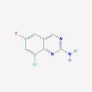 molecular formula C8H5ClFN3 B13656618 8-Chloro-6-fluoroquinazolin-2-amine 