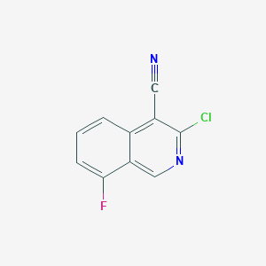 molecular formula C10H4ClFN2 B13656634 3-Chloro-8-fluoroisoquinoline-4-carbonitrile 