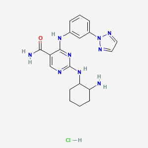 molecular formula C19H24ClN9O B13656647 2-[[(1R,2S)-2-Aminocyclohexyl]amino]-4-[[3-(2H-1,2,3-triazol-2-yl)phenyl]amino]-5-pyrimidinecarboxamide Hydrochloride 