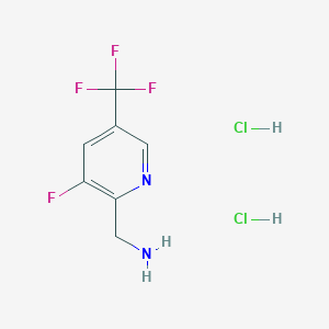 molecular formula C7H8Cl2F4N2 B13656658 (3-Fluoro-5-(trifluoromethyl)pyridin-2-yl)methanamine dihydrochloride 