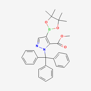 molecular formula C30H31BN2O4 B13656723 Methyl 4-(4,4,5,5-tetramethyl-1,3,2-dioxaborolan-2-yl)-1-trityl-1H-pyrazole-5-carboxylate 