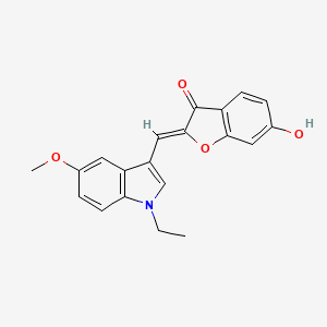 molecular formula C20H17NO4 B13656798 (2Z)-2-[(1-ethyl-5-methoxy-1H-indol-3-yl)methylidene]-6-hydroxy-1-benzofuran-3(2H)-one 