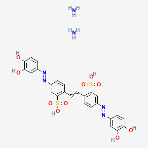 azane;5-[2-(3,4-dioxocyclohexa-1,5-dien-1-yl)hydrazinyl]-2-[(E)-2-[4-[2-(3,4-dioxocyclohexa-1,5-dien-1-yl)hydrazinyl]-2-sulfophenyl]ethenyl]benzenesulfonic acid