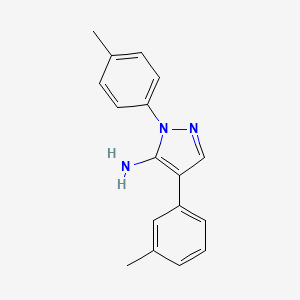 molecular formula C17H17N3 B13656833 4-m-Tolyl-2-p-tolyl-2H-pyrazol-3-ylamine 