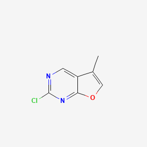 molecular formula C7H5ClN2O B13656851 2-Chloro-5-methylfuro[2,3-d]pyrimidine 