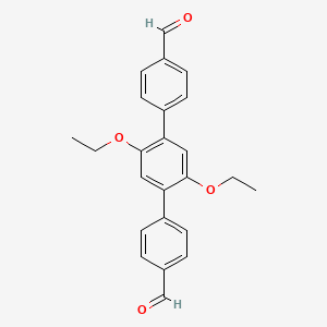 molecular formula C24H22O4 B13656873 4-[2,5-diethoxy-4-(4-formylphenyl)phenyl]benzaldehyde 