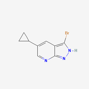 molecular formula C9H8BrN3 B13656883 3-Bromo-5-cyclopropyl-1H-pyrazolo[3,4-b]pyridine 