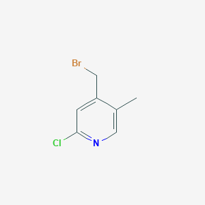 molecular formula C7H7BrClN B13656927 4-(Bromomethyl)-2-chloro-5-methylpyridine CAS No. 1227594-18-4