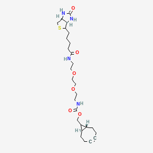 molecular formula C27H42N4O6S B13657075 [(1R,8R)-9-bicyclo[6.1.0]non-4-ynyl]methyl N-[2-[2-[2-[5-[(3aR,6aS)-2-oxo-1,3,3a,4,6,6a-hexahydrothieno[3,4-d]imidazol-4-yl]pentanoylamino]ethoxy]ethoxy]ethyl]carbamate 