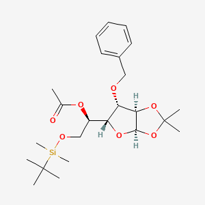 (R)-1-((3aR,5R,6S,6aR)-6-(Benzyloxy)-2,2-dimethyltetrahydrofuro[2,3-d][1,3]dioxol-5-yl)-2-((tert-butyldimethylsilyl)oxy)ethyl acetate