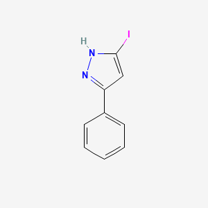 molecular formula C9H7IN2 B13657125 3-Iodo-5-phenyl-1H-pyrazole 