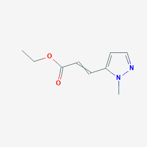 molecular formula C9H12N2O2 B13657156 Ethyl 3-(2-methylpyrazol-3-yl)prop-2-enoate 