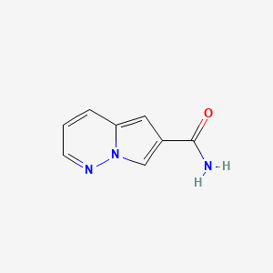 molecular formula C8H7N3O B13657185 Pyrrolo[1,2-b]pyridazine-6-carboxamide 