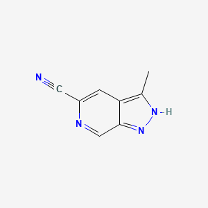 molecular formula C8H6N4 B13657218 3-Methyl-1H-pyrazolo[3,4-c]pyridine-5-carbonitrile 