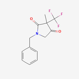 molecular formula C13H12F3NO2 B13657282 1-Benzyl-3-methyl-3-(trifluoromethyl)pyrrolidine-2,4-dione 