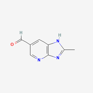 molecular formula C8H7N3O B13657294 2-methyl-1H-imidazo[4,5-b]pyridine-6-carbaldehyde 