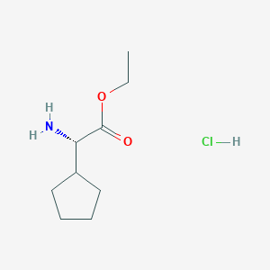 molecular formula C9H18ClNO2 B13657317 ethyl (2S)-2-amino-2-cyclopentylacetate hydrochloride 