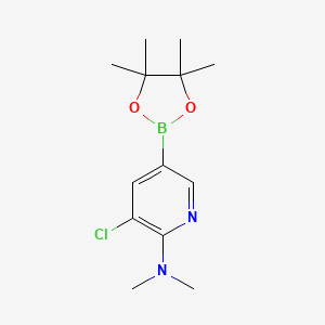 molecular formula C13H20BClN2O2 B13657360 3-Chloro-N,N-dimethyl-5-(4,4,5,5-tetramethyl-1,3,2-dioxaborolan-2-YL)pyridin-2-amine 