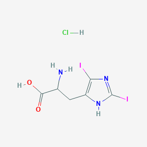 2-amino-3-(2,4-diiodo-1H-imidazol-5-yl)propanoic acid;hydrochloride